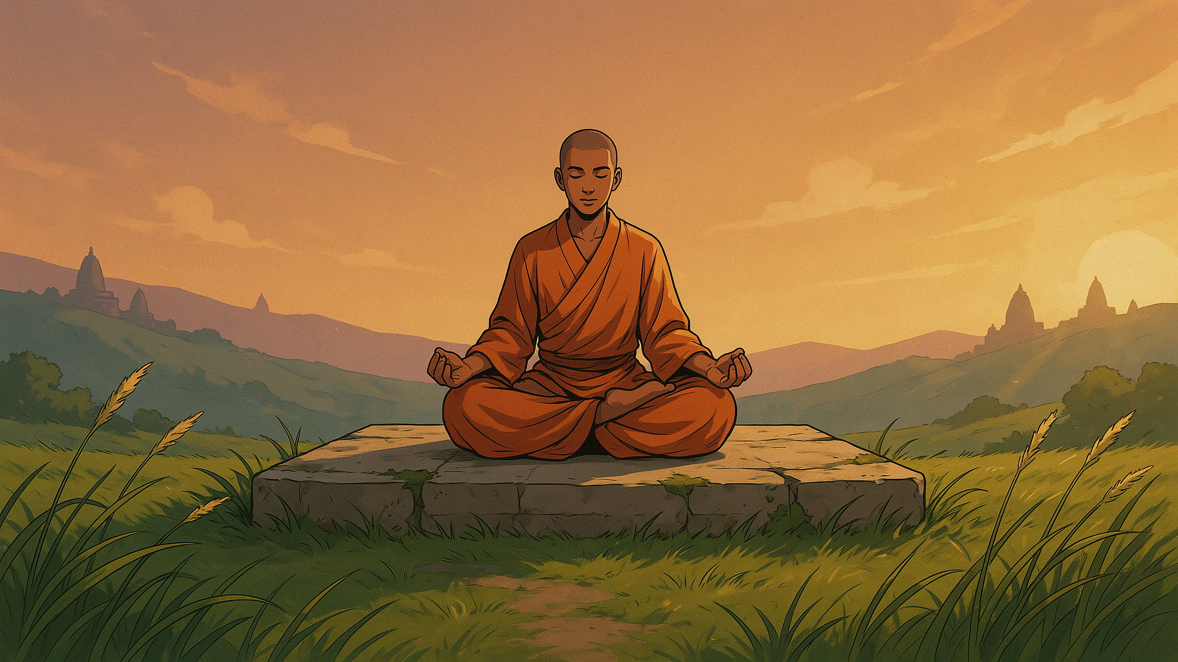 Serene meditation landscape